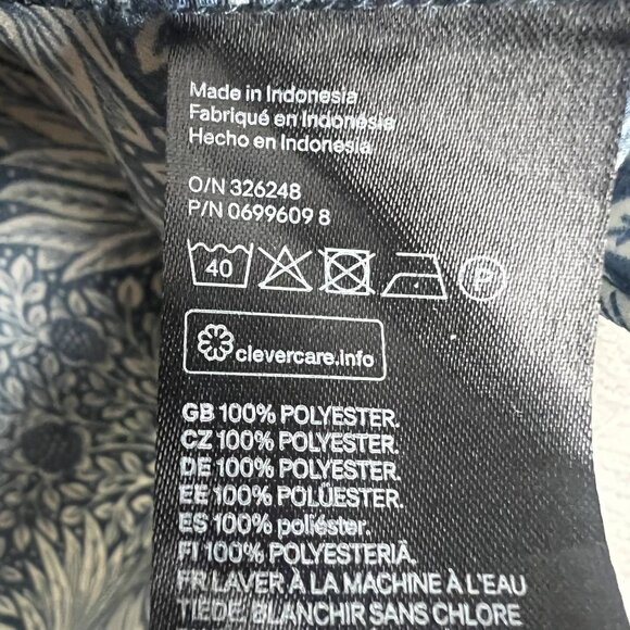 William Morris x H&M blue floral shift dress bow sleeve Arts & Crafts boho US 6 - Picture 7 of 8